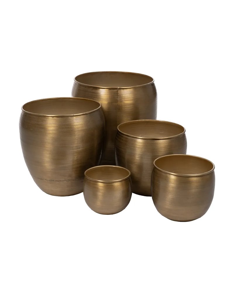 S/5 MACETERO ORO VIEJO METAL DECORACIÓN 48,90 X 48,90 X 48,9
