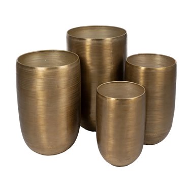 S/4 JARRÓN ORO VIEJO METAL DECORACIÓN 45,70 X 45,70 X 81 CM