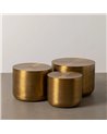 S/3 MESA AUXILIAR ORO VIEJO METAL 58,50 X 58,50 X 41,90 CM