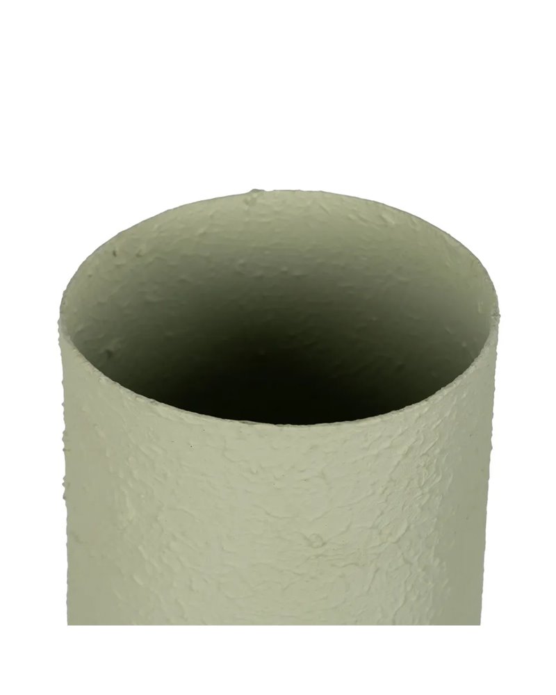 JARRÓN VERDE CLARO METAL 26 X 26 X 53 CM
