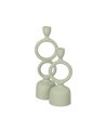 PORTAVELAS VERDE CLARO METAL 9 X 7 X 32 CM