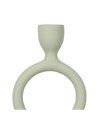 PORTAVELAS VERDE CLARO METAL 9 X 7 X 32 CM