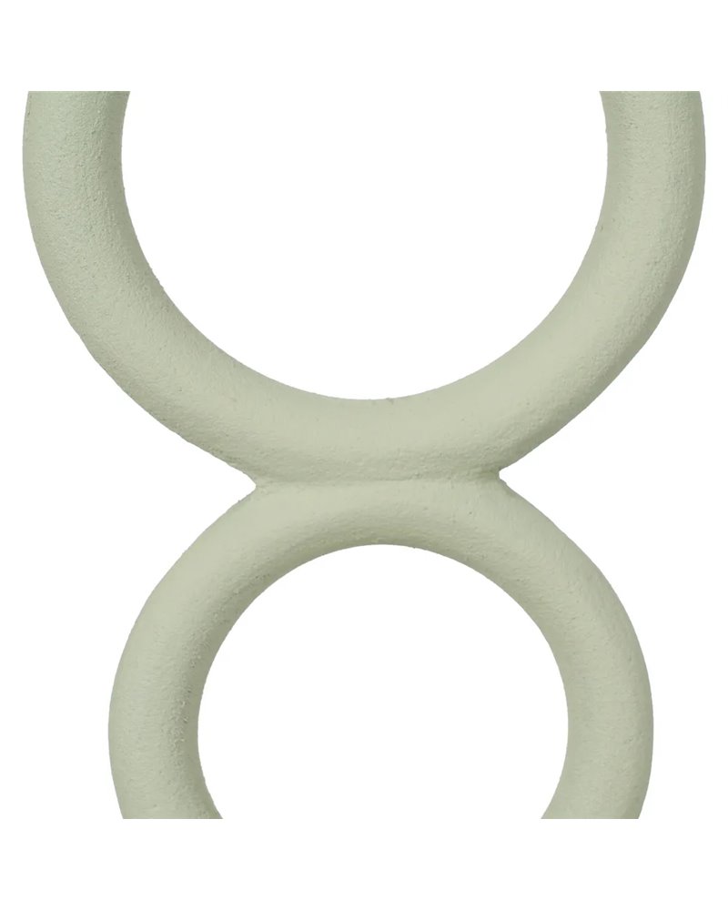 PORTAVELAS VERDE CLARO METAL 9 X 7 X 32 CM