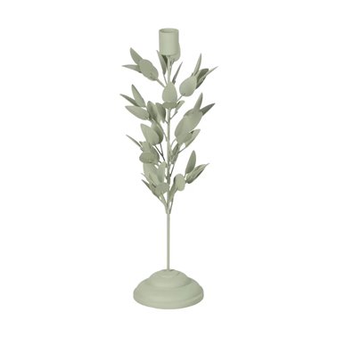 PORTAVELAS HOJAS METAL 8 X 8 X 33 CM