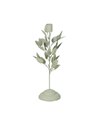 PORTAVELAS HOJAS METAL 8 X 8 X 29 CM