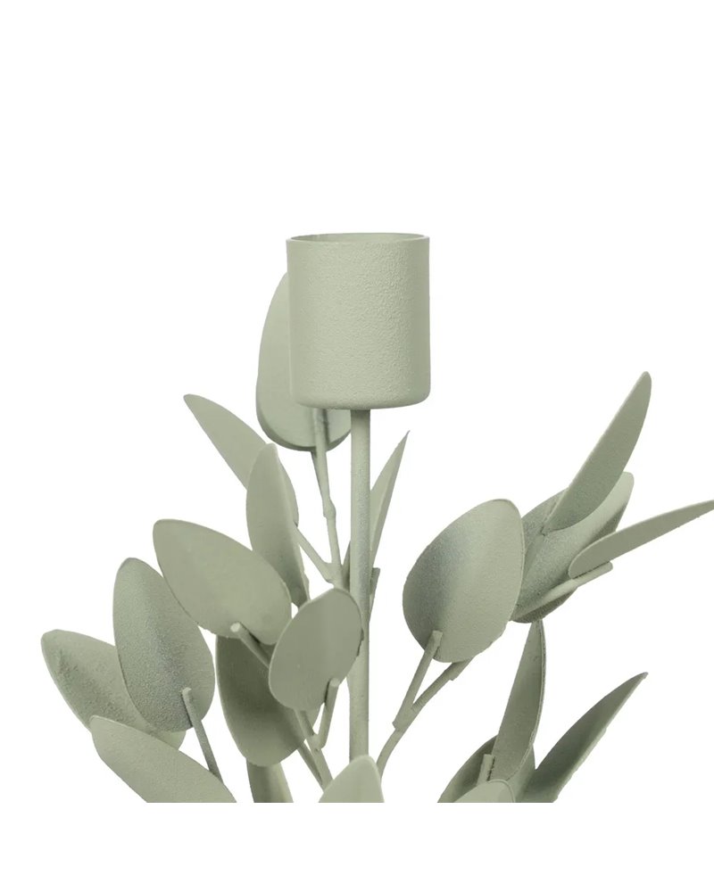 PORTAVELAS HOJAS METAL 8 X 8 X 29 CM