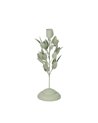 PORTAVELAS HOJAS METAL 8 X 8 X 26 CM
