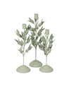 PORTAVELAS HOJAS METAL 8 X 8 X 26 CM