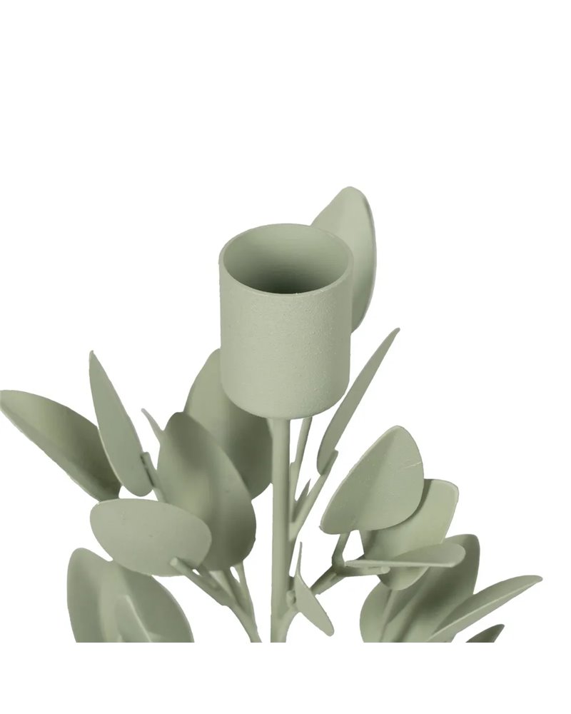 PORTAVELAS HOJAS METAL 8 X 8 X 26 CM