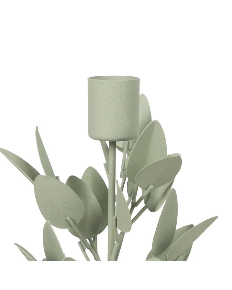 PORTAVELAS HOJAS METAL 8 X 8 X 26 CM