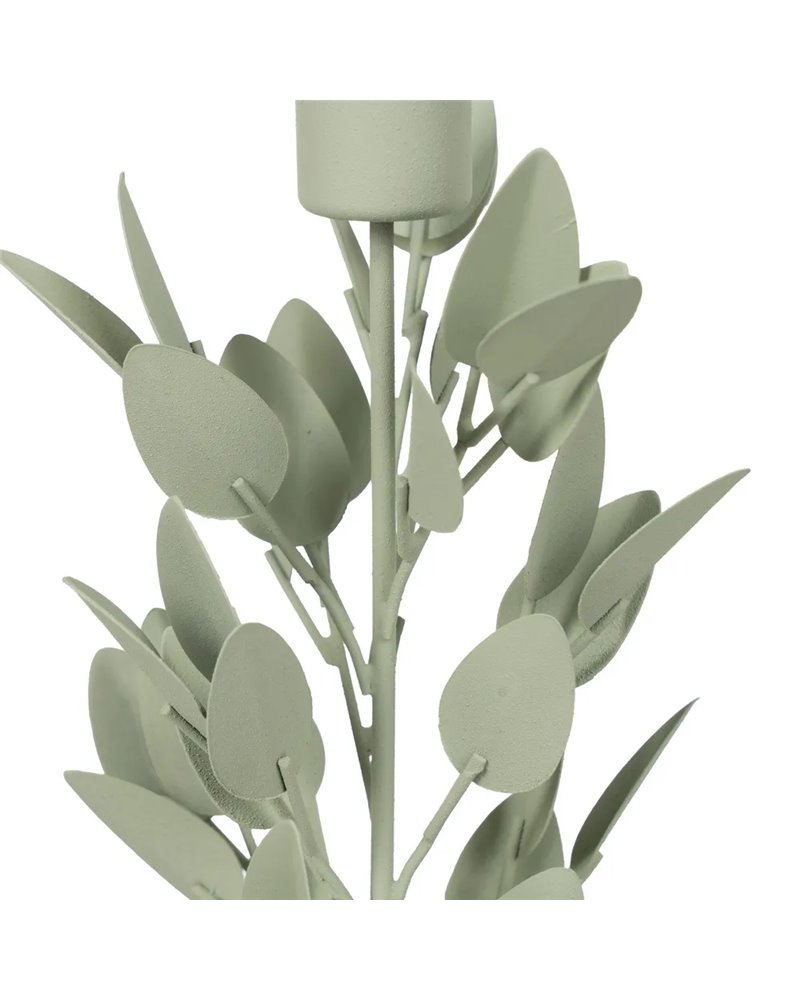 PORTAVELAS HOJAS METAL 8 X 8 X 26 CM