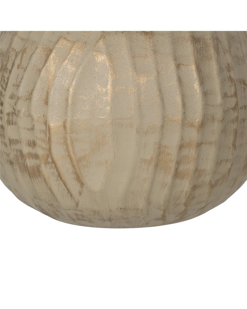JARRÓN ORO-BEIGE METAL 25 X 25 X 25 CM