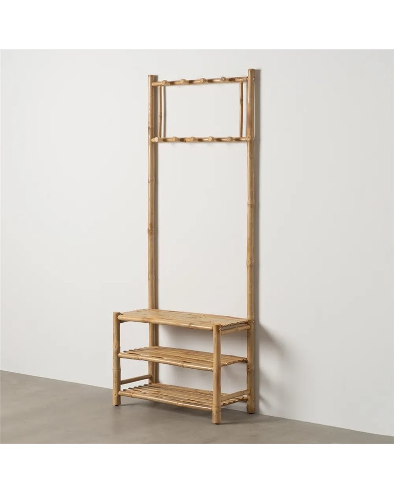 PERCHERO RECIBIDOR NATURAL BAMBÚ 70 X 32 X 175 CM