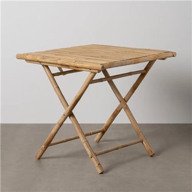 MESA AUXILIAR NATURAL BAMBÚ 80 X 80 X 75 CM