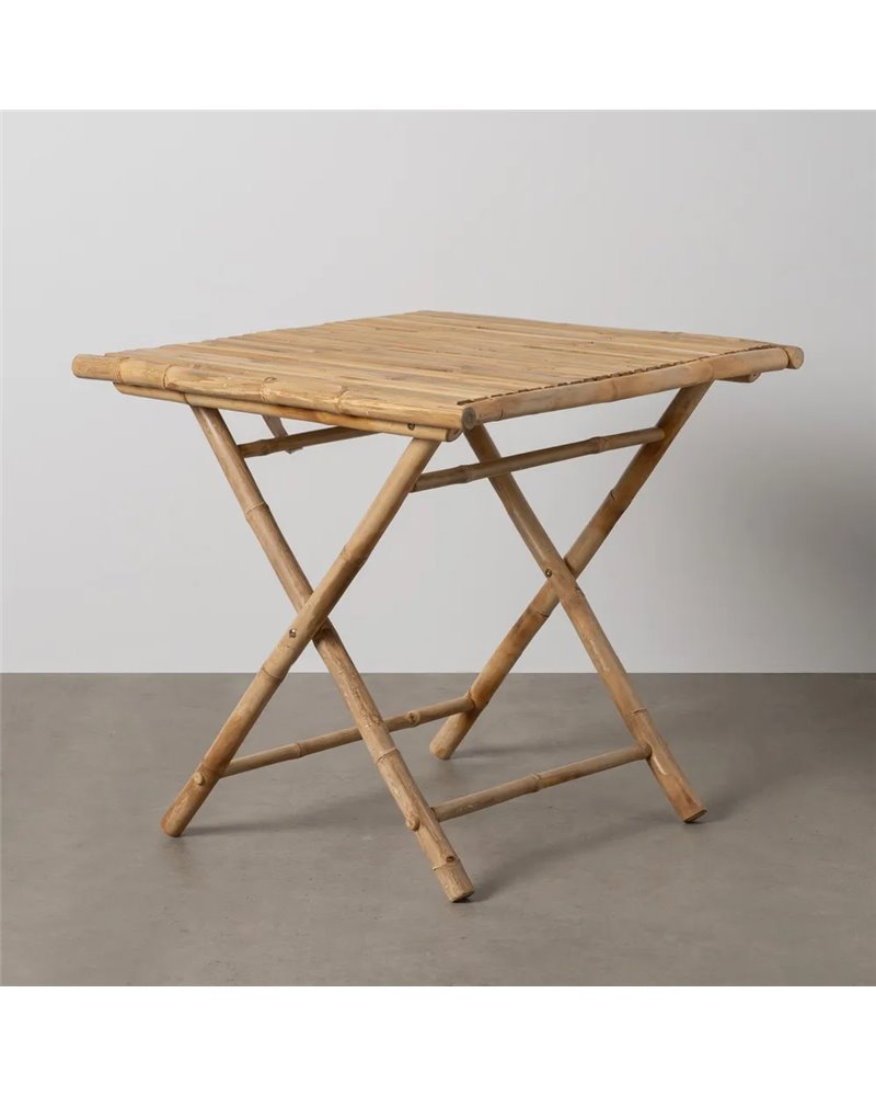 MESA AUXILIAR NATURAL BAMBÚ 80 X 80 X 75 CM