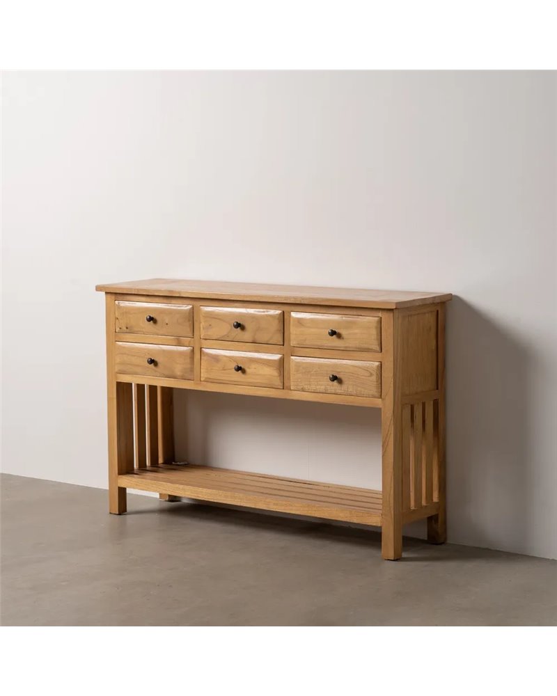 CONSOLA NATURAL MADERA MINDI ENTRADA 130 X 35 X 85 CM CONSOLA NATURAL MADERA MINDI ENTRADA 130 X 35 X 85 CM