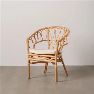 SILLA NATURAL RATÁN SALÓN 58 X 59 X 78 CM