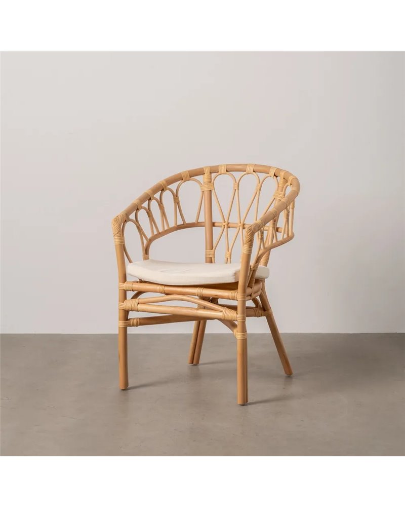 SILLA NATURAL RATÁN SALÓN 58 X 59 X 78 CM