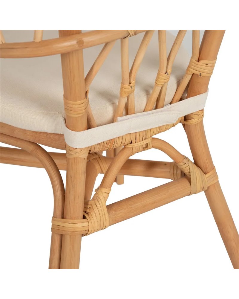 SILLA NATURAL RATÁN SALÓN 58 X 59 X 78 CM