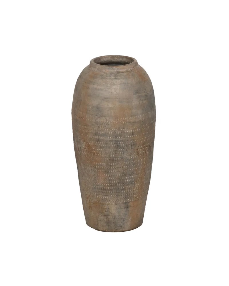 JARRÓN GRIS CERÁMICA DECORACIÓN 24 X 24 X 49 CM