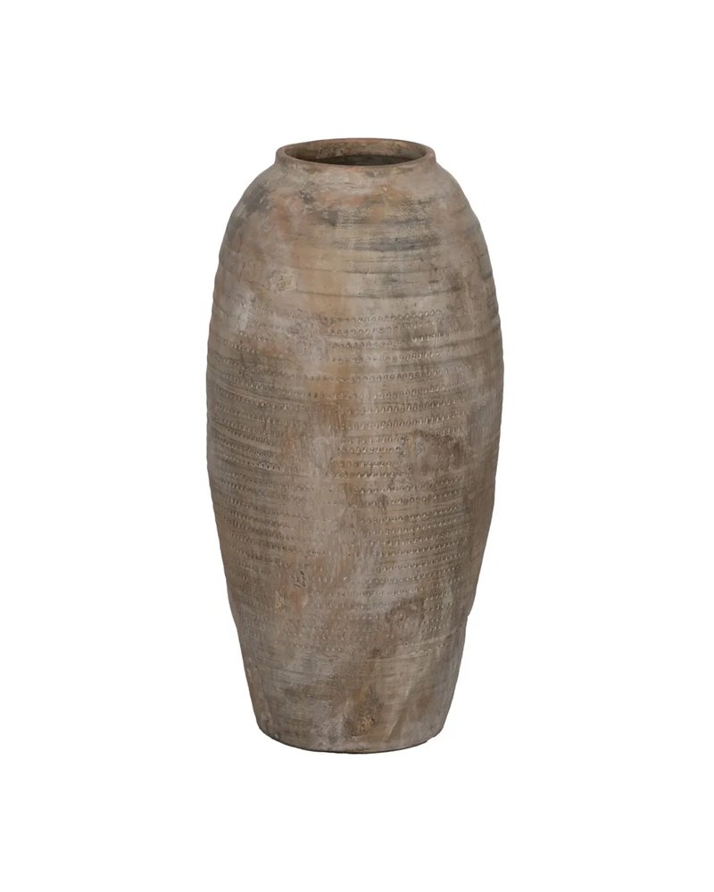 JARRÓN GRIS CERÁMICA DECORACIÓN 27 X 27 X 57,50 CM