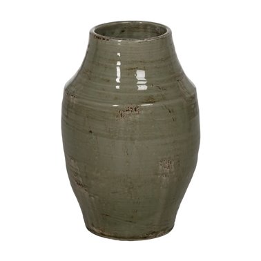 JARRÓN VERDE CERÁMICA DECORACIÓN 33 X 33 X 47 CM