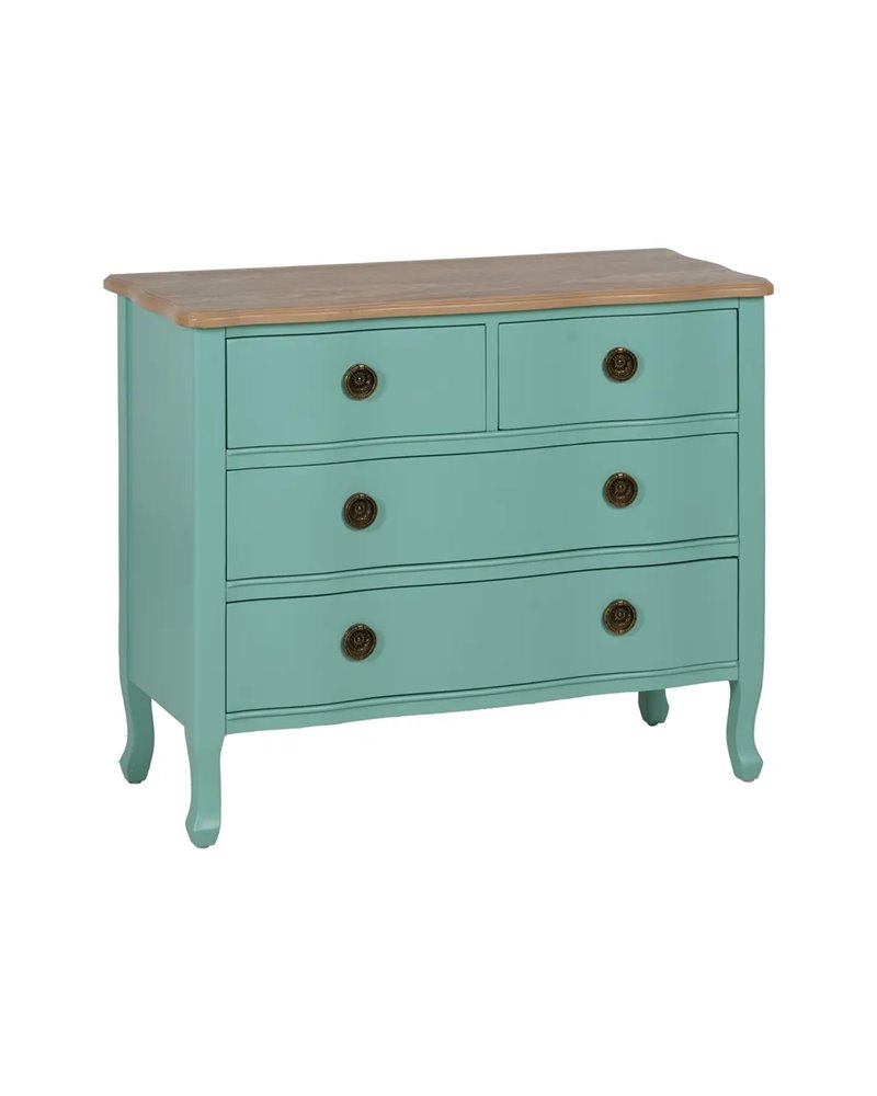 CÓMODA TURQUESA MADERA 93 X 38 X 78 CM