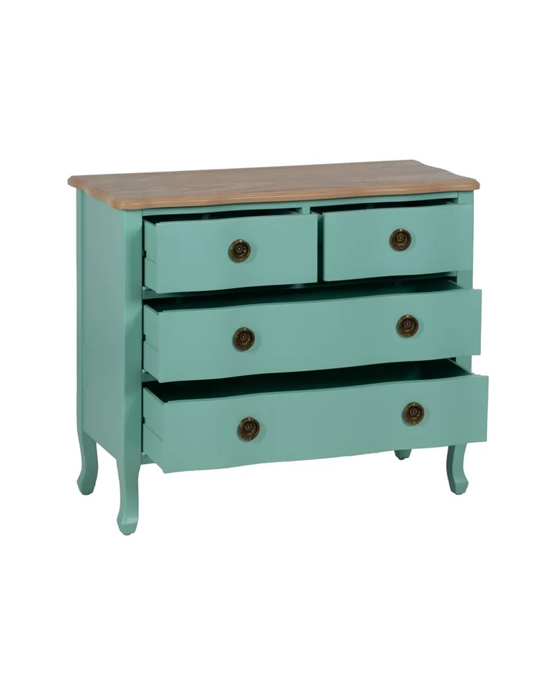CÓMODA TURQUESA MADERA 93 X 38 X 78 CM