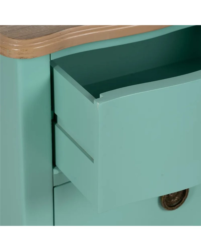 CÓMODA TURQUESA MADERA 93 X 38 X 78 CM