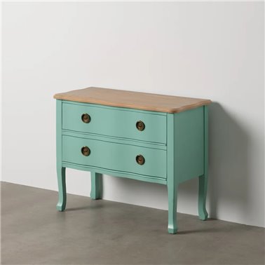 MESITA TURQUESA MADERA 80 X 38 X 65,50 CM