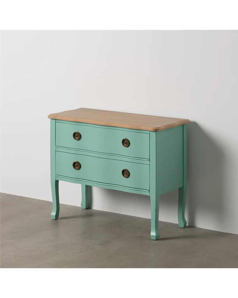 MESITA TURQUESA MADERA 80 X 38 X 65,50 CM
