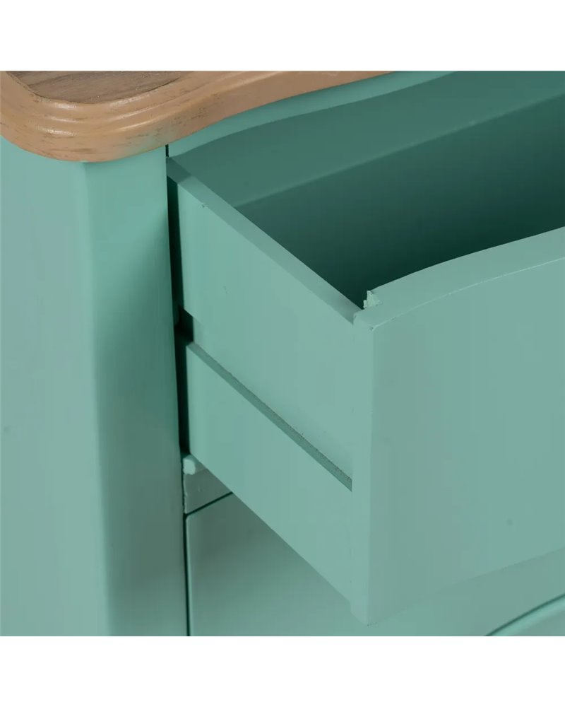 MESITA TURQUESA MADERA 80 X 38 X 65,50 CM