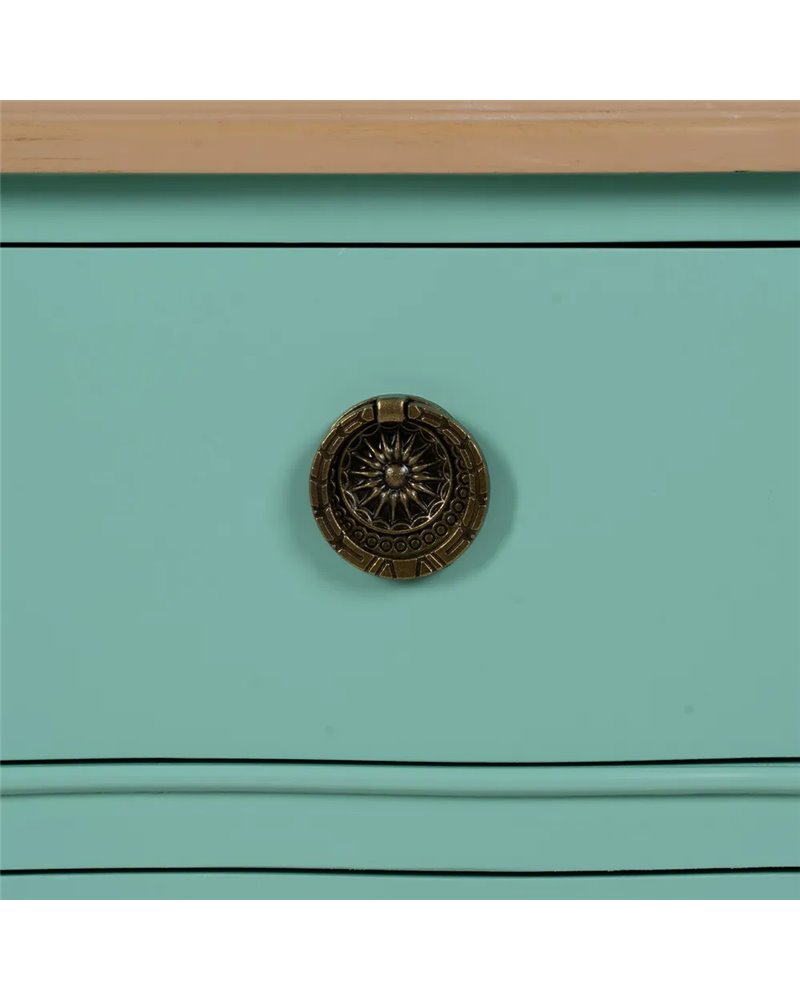 MESITA TURQUESA MADERA 80 X 38 X 65,50 CM