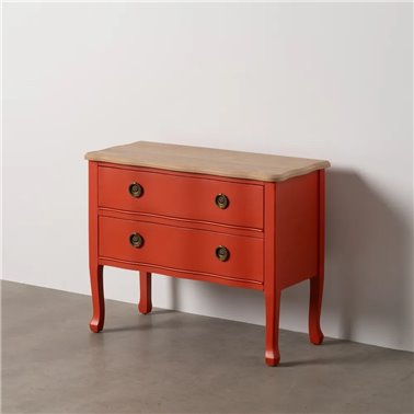 MESITA TERRACOTA MADERA 80 X 38 X 65,50 CM