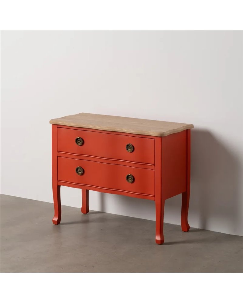 MESITA TERRACOTA MADERA 80 X 38 X 65,50 CM