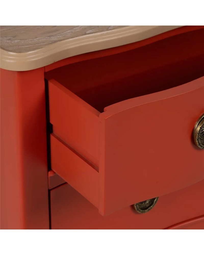 MESITA TERRACOTA MADERA 80 X 38 X 65,50 CM