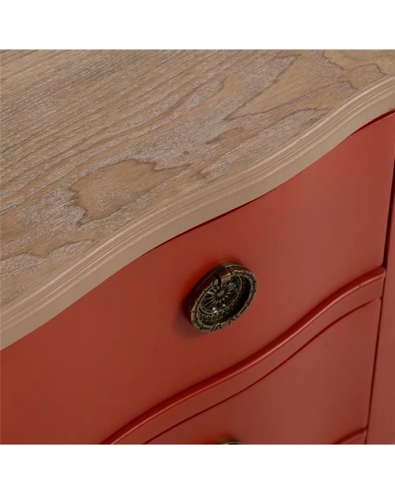 MESITA TERRACOTA MADERA 80 X 38 X 65,50 CM