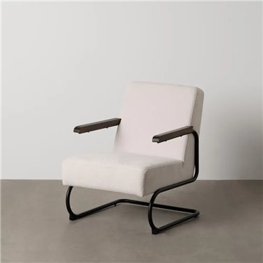 SILLÓN BEIGE METAL-TEJIDO 61 X 70 X 85 CM