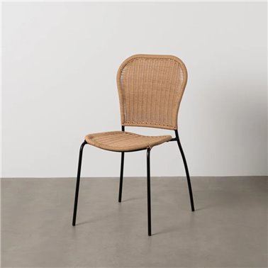 SILLA NATURAL PE-ACERO SALÓN 48 X 57 X 87 CM