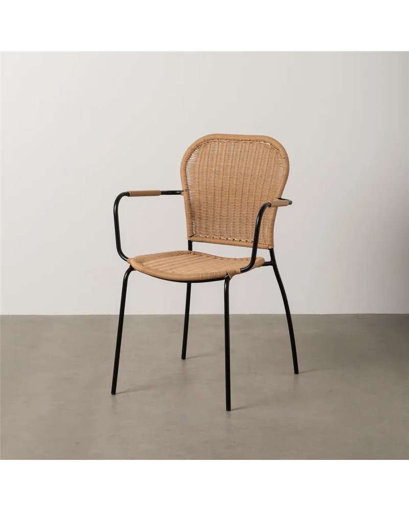 SILLA NATURAL PE-ACERO SALÓN 57 X 57 X 87 CM