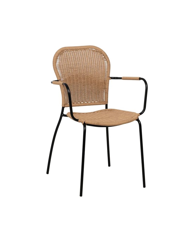 SILLA NATURAL PE-ACERO SALÓN 57 X 57 X 87 CM