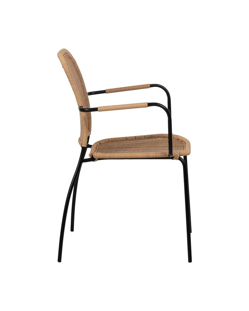 SILLA NATURAL PE-ACERO SALÓN 57 X 57 X 87 CM