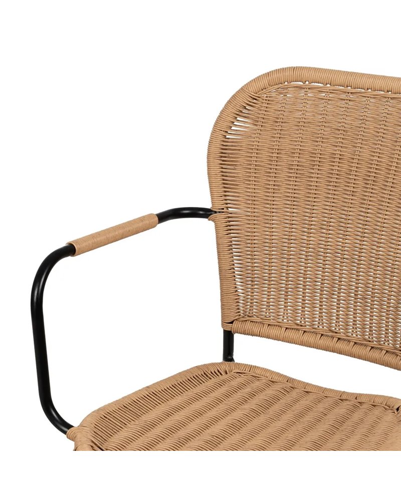 SILLA NATURAL PE-ACERO SALÓN 57 X 57 X 87 CM