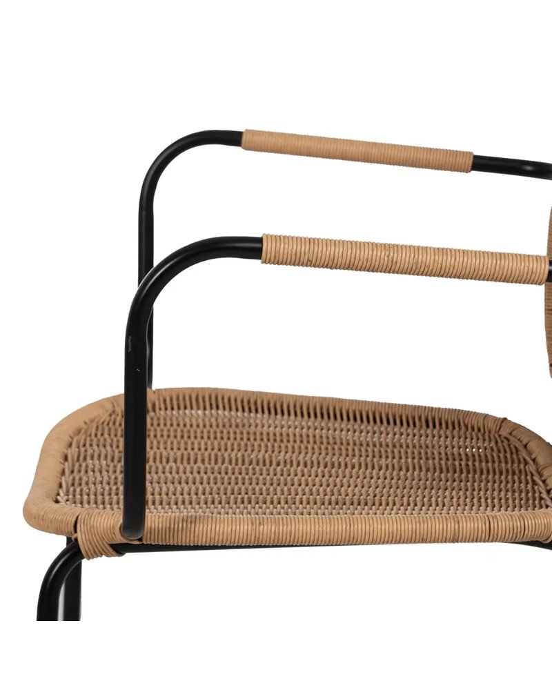 SILLA NATURAL PE-ACERO SALÓN 57 X 57 X 87 CM