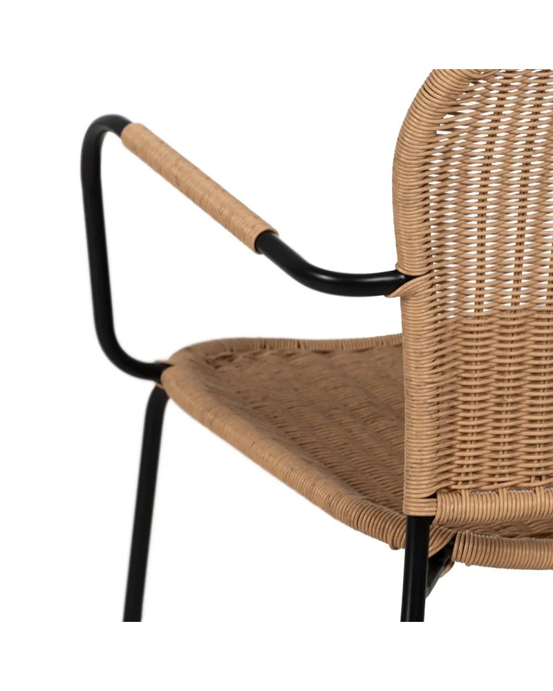 SILLA NATURAL PE-ACERO SALÓN 57 X 57 X 87 CM