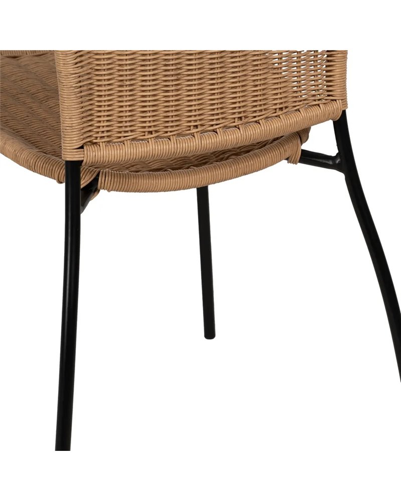 SILLA NATURAL PE-ACERO SALÓN 57 X 57 X 87 CM