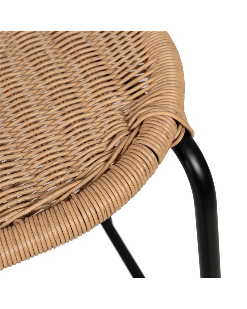 TABURETE NATURAL PE-ACERO SALÓN 59 X 59 X 116,50 CM
