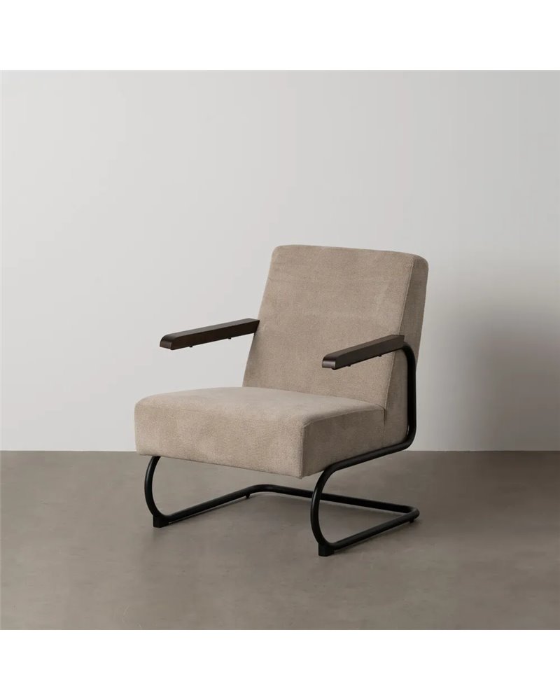 SILLÓN TAUPE METAL-TEJIDO 61 X 70 X 85 CM