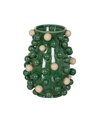 JARRÓN VERDE-BLANCO CERÁMICA 24,70 X 24,70 X 34 CM