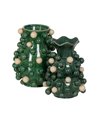 JARRÓN VERDE-BLANCO CERÁMICA 24,70 X 24,70 X 34 CM